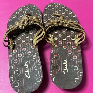 Clarks Brown Sandals with Woven Straps